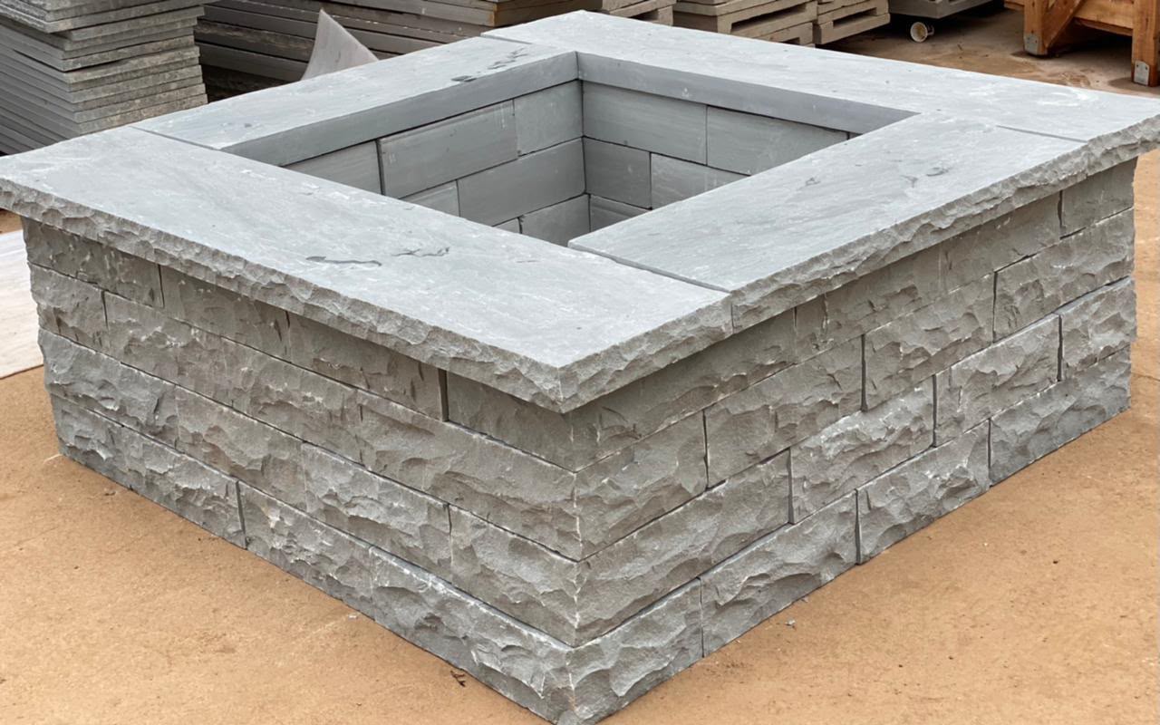 Kandla Grey Sandstone fire pit blocks